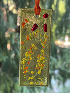 Fused Glass Sun Catcher - "Streaming Amber Sun"