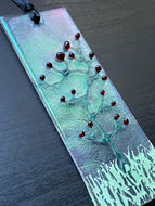 Fused Glass Sun Catcher - "End of Season Rose Hip Bush"