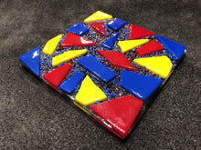 Fused Glass Coaster - Circus Theme - Red, Yellow, and Blue