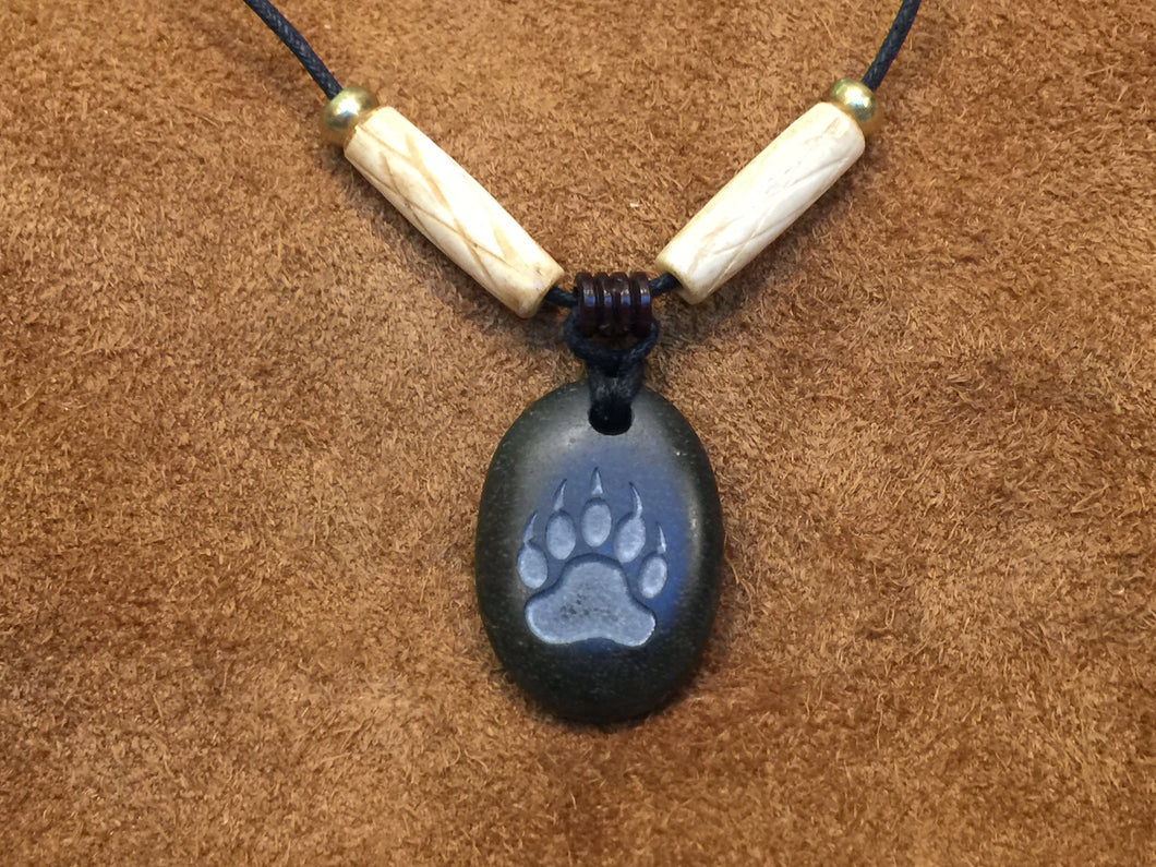 Bear Paw Print Pendant Necklace