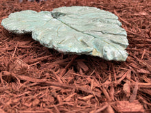 Jade Green Rhubarb Leaf - Cast Portland Cement - Medium 10-1/2" x 8-3/4"