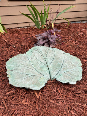 Jade Green Rhubarb Leaf - Cast Portland Cement - Extra Large 21-3/4