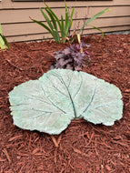 Jade Green Rhubarb Leaf - Cast Portland Cement - Extra Large 21-3/4" x 23-1/2"