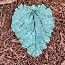 Jade Green Hanging Rhubarb Leaf - Cast Portland Cement - Medium 11-1/2" x 9-1/2"
