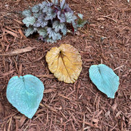 Three Hosta Leaf Hanging Wall Set - Cast Portland Cement