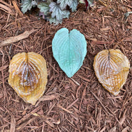 Three Hosta Leaf Hanging Wall Set - Cast Portland Cement