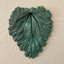 Jade Green Hanging Rhubarb Leaf - Cast Portland Cement - Medium 11-1/2" x 9-1/2"
