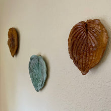 Three Hosta Leaf Hanging Wall Set - Cast Portland Cement