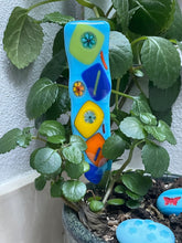 Fused Glass Plant Stake Totem - Festive Flowers