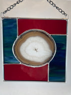 Stained Glass Brazilian Agate Sun Catcher - Medium