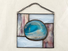 Stained Glass Blue Agate Sun Catcher - Medium