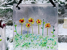 Fused Glass Sun Catcher - "Morning Flowers"