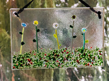 Fused Glass Sun Catcher - " Flowers in the Meadow"